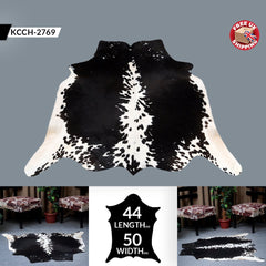 Luxurious Classic Black and White Cowhide Rug - Hypoallergenic, Non-Slip Backing, Handcrafted, Unique Beauty, Durable and Versatile