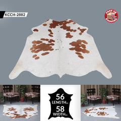 Luxury Brown & White Cowhide Rug for Bedroom - Living Room - Hypoallergenic, Non-Slip, Non-Shedding - Top Quality - Free Shipping in UK