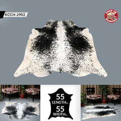 Luxurious Black & White Cowhide Rug: Hypoallergenic, Non-Slip Back, Unique Natural Beauty - Ideal for Bedroom - Living Room Decor