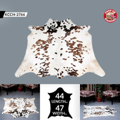 Luxurious Small Brown & White Cowhide Rug - Hypoallergenic, Non Slip Suede Back, Versatile - Durable - Free Shipping Across UK!