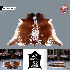 Luxurious Multicolour Cowhide Rug with Animal Print - Handmade, Hypoallergenic, Non-Slip Backing - Unique and Elegant Home Decor Piece