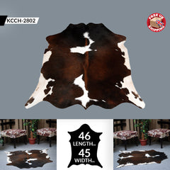 Handmade Multicolour Cowhide Rug with Animal Print | Small Size | Hypoallergenic & Non-Slip | Luxurious Comfort for Home Décor