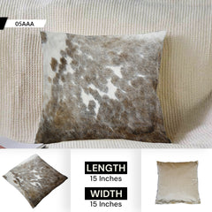 Luxurious Handmade Cowhide Cushion Cover - Rustic Elegance with Velvet Back - Natural Animal Patterns - Reversible Hair On Case - Celestial Leather Limited