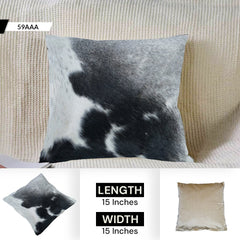 Luxurious Handmade Cowhide Cushion Cover - Rustic Elegance with Velvet Back - Natural Animal Patterns - Reversible Hair On Case - Celestial Leather Limited