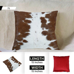 Luxurious Handmade Cowhide Throw Pillow Cover with Velvet Back - Natural Animal Patterns - Rustic Elegance for Home Decor - Celestial Leather Limited
