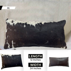 Rustic Elegance Luxury Cowhide Cushion Cover Natural Animal Print Throw Case Handmade Velvet Back Invisible Zipper Unique Gift Soft Faux - Celestial Leather Limited