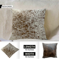 Stylish Black & White Genuine Leather Cowhide Cushion Cover - Eco-Friendly - Durable Home Decor Accent