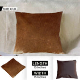 Stylish Rustic Cowhide Cushion Cover – Genuine Leather Animal Skin Home Décor Pillow Cover - Eco-Friendly Exotic Leather Hairy Cushions