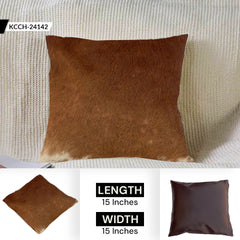 Stylish Rustic Cowhide Cushion Cover – Genuine Leather Animal Skin Home Décor Pillow Cover - Eco-Friendly Exotic Leather Hairy Cushions