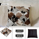 Luxury Multicolor Handmade Cowhide Patchwork Cushion Cover - Hypoallergenic Rustic Elegance & Natural Beauty