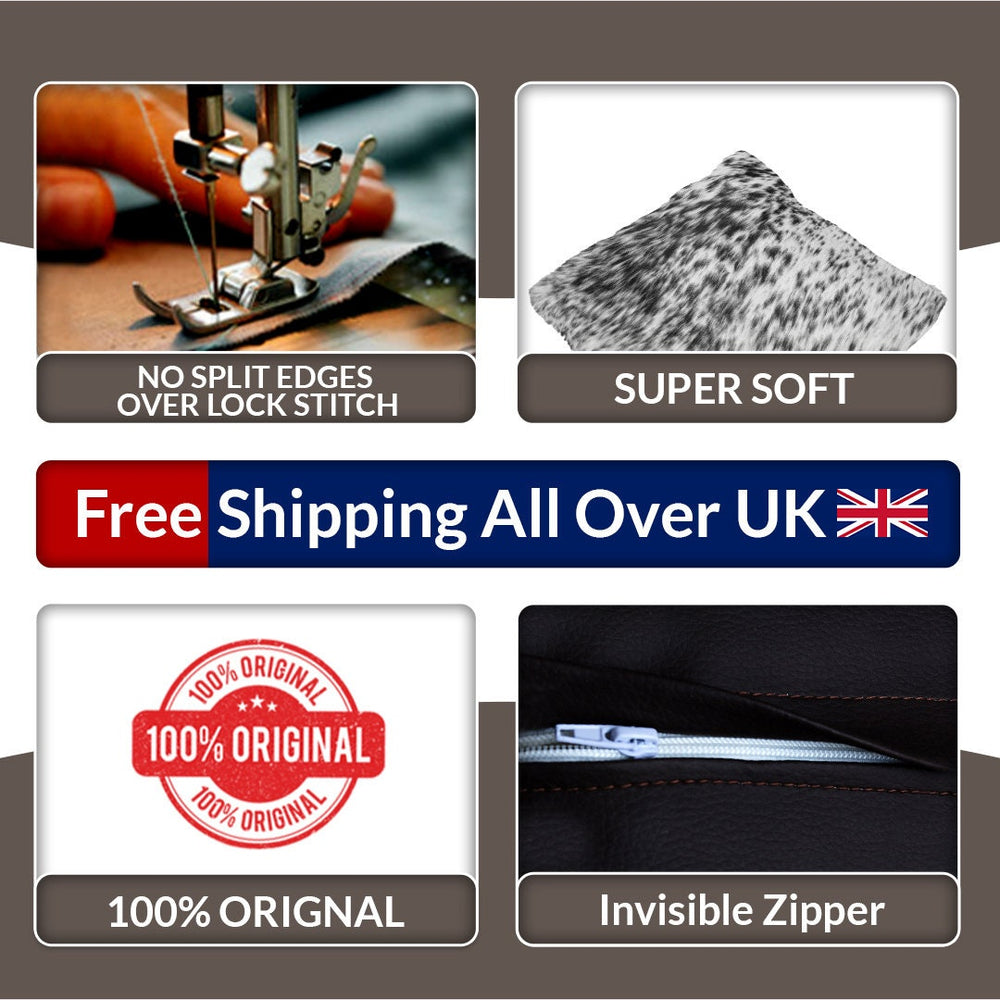 Luxurious Handmade Cowhide Accent Cushion Cover - Velvet Back, Unique Animal Patterns, Rustic Charm, Natural Cowhide Hair, Soft and Durable - Celestial Leather Limited