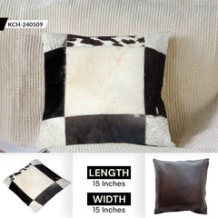 Luxury Multicolor Cowhide Patchwork Cushion Cover - Handmade Hypoallergenic Rustic Elegance - Natural Beauty - 100% Cowhide - Celestial Leather Limited