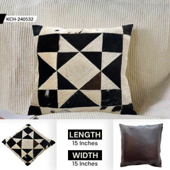 Rustic Elegance: Luxurious Multicolor Cowhide Patchwork Cushion Cover - Handmade Hypoallergenic Design - Celestial Leather Limited