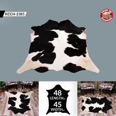 Luxury Dark Brown & White Cowhide Rug | Hypoallergenic - Durable | Handcrafted Medium Size Cow Skin Hair on Rug | Bedroom - Living Room