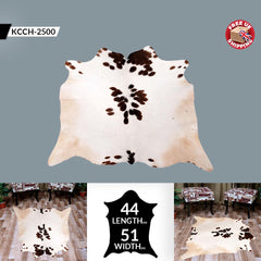 Luxury Dark Brown & White Spot Cowhide Rug | Medium Size | Hypoallergenic - Non-Slip | Handcrafted Natural Hide Rug