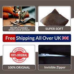 Rustic Cowhide Cushion Cover with Velvet Back - Handmade Reversible Hair On Pillow Case in Brown, Black, and White - 15x15 inches - Celestial Leather Limited