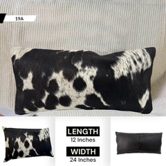 Rustic Elegance Luxury Cowhide Cushion Cover Natural Animal Print Throw Case Handmade Velvet Back Invisible Zipper Unique Gift Soft Faux - Celestial Leather Limited