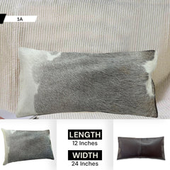 Rustic Elegance Luxury Cowhide Cushion Cover Natural Animal Print Throw Case Handmade Velvet Back Invisible Zipper Unique Gift Soft Faux - Celestial Leather Limited