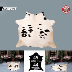 Luxuriously Soft Medium Brown & White Cowhide Rug | Hypoallergenic - Durable with Unique Animal Pattern | Handcrafted Natural Hide for