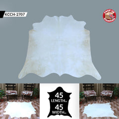 Luxurious Medium Brown & White Cowhide Rug - Hypoallergenic, Handcrafted, Durable, Unique Animal Pattern - Perfect for Living Room