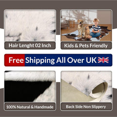 Luxurious Large Brown & White Cowhide Rug with Non-Slip Suede Back - Hypoallergenic - Non-Shedding - Perfect for Bedroom or Living Room -