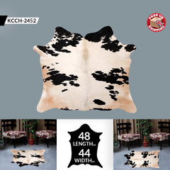 Luxury Brown and White Cowhide Rug with Non-Slip Backing - Hypoallergenic, Non-Shedding, Large Size, Perfect for Upholstery - Free Shipping!