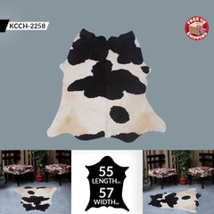 Luxury Brown & White Cowhide Rug - Hypoallergenic - Non-Slippery Suede Back - Durable - Versatile Area Rug for Bedroom or Living Room