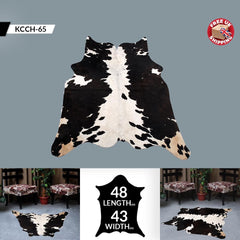 Luxurious Large Black & White Cowhide Rug with Natural Hair for Stylish Home Decor - Allergen-Free Living - Celestial Leather Limited