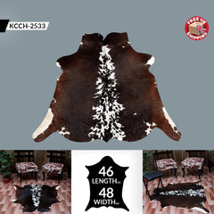 Luxury Brown & White Cowhide Rug for Bedroom - Living Room Decor - Hypoallergenic - Non-Slippery Suede Back - Free UK Shipping - Celestial Leather Limited