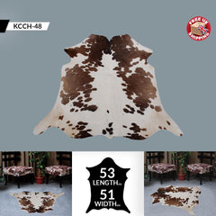 Luxury Brown and White Cowhide Rug - Hypoallergenic, Non-Slip, Non-Shedding - Large Area Rug for Home Decor - Free UK Shipping Included