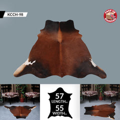 Luxurious Hypoallergenic Cowhide Rug with Stunning Red & White Animal Pattern - Non-Slip Suede Backing - Large Size - Versatile and Durable - Celestial Leather Limited