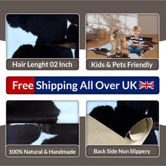 Luxurious Large Brown & White Cowhide Rug | Hypoallergenic - Non-Slippery | Soft Hair Beautiful Animal Pattern | Durable - Versatile | Free - Celestial Leather Limited
