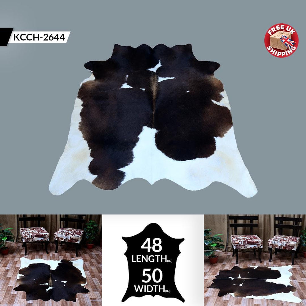 Luxurious Large Brown & White Cowhide Rug | Hypoallergenic - Non-Slippery | Soft Hair Beautiful Animal Pattern | Durable - Versatile | Free - Celestial Leather Limited