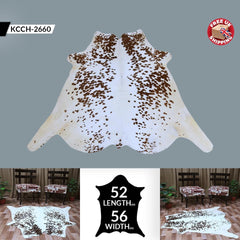 Luxury Large Brown & White Cowhide Rug with Soft Hair | Hypoallergenic - Non-Slip Back | Stunning Animal Pattern Rug for Home Décor - Celestial Leather Limited