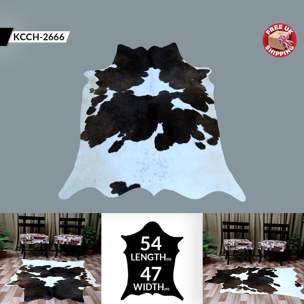 Stunning Animal Print Cowhide Rug - Hypoallergenic, Non-Slip Suede Back, Hand-Selected Premium Hide - Free UK Shipping - Celestial Leather Limited