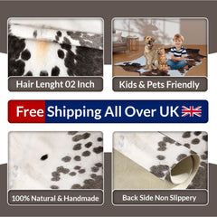 Luxurious Large Brown and White Cowhide Rug - Hypoallergenic, Non-Slip, Non-Shedding - Perfect for Upholstery - Free Shipping in UK