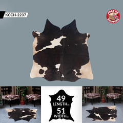 Luxury Brown & White Cowhide Rug | Hypoallergenic - Non-Slip | Large Area Rug for Bedroom Living Room | Top Quality - Free Shipping