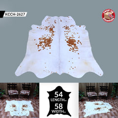 Luxurious Brown & White Cowhide Rug for Bedroom - Living Room - Hypoallergenic, Non-Slip, Non-Shedding, Top Quality, Free Shipping