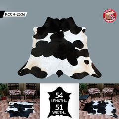 Luxurious Black & White Cowhide Rug | Handcrafted Medium Rug for Modern Home Décor | Hypoallergenic, Durable - Unique Beauty