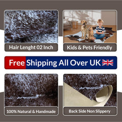 Luxury Dark Brown & White Cowhide Rug - Medium Size Hypoallergenic Area Rug with Unique Natural Beauty for Rustic Charm