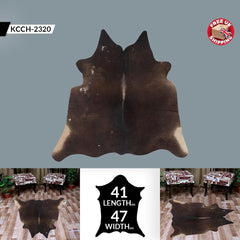 Luxurious Small Brown and White Cowhide Rug with Soft Hair | Hypoallergenic & Non-Shedding | Ideal for Upholstery | Free Shipping in UK