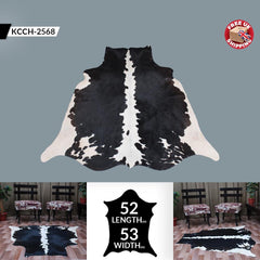 Luxury Cowhide Rug - Dark Brown & White Hair, Hypoallergenic, Handcrafted, Durable - Versatile, Unique Beauty - Bedroom/Living Room Decor