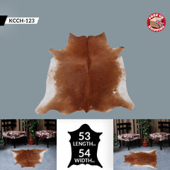 Luxurious Handcrafted Red & White Cowhide Rug - Hypoallergenic, Non-Shedding, Unique Beauty - Perfect for Home Décor