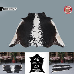 Luxurious Medium Cowhide Rug - Classic Brown & White - Handcrafted, Hypoallergenic, Durable, Unique Animal Pattern - Perfect for Living Room