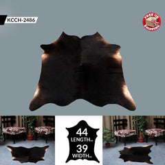 Luxury Medium Cowhide Rug | Natural Dark Brown & White Animal Print | Hypoallergenic - Durable with Non-Slip Backing | Handcrafted Unique