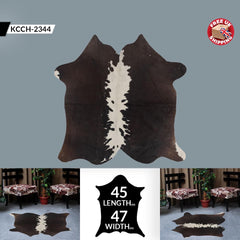 Luxury Handcrafted Cowhide Rug - Hypoallergenic, Non-Slip Backing, Unique Marks - Medium Size Perfect for Bedroom or Living Room