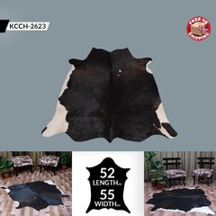 Luxury Brown & White Cowhide Rug - Large Size, Hypoallergenic, Non-Slip Back, Non-Shedding - Perfect for Upholstery - Home Decor
