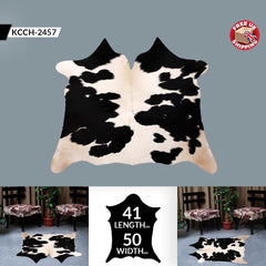 Luxury Brown and White Cowhide Rug for Elegant Home Decor - Large, Hypoallergenic, Non-Slip, Unique Natural Hide Rug - Celestial Leather Limited