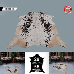 Stunning Dark Brown & White Large Cowhide Rug with Hypoallergenic Suede Back - Luxurious Natural Hair Centerpiece for Lounge - Free UK