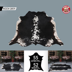 Stunning Black & White Cowhide Rug | Hypoallergenic - Non-shedding | Luxurious - Durable Animal Print Carpet for Lounge | Free UK Shipping